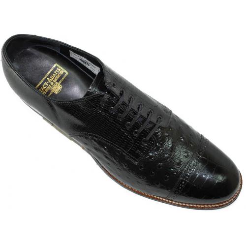 Stacy Adams "Madison" Black  Alligator/Ostrich/Lizard  Print Shoes